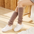 thumbnail image 1 of Dyfzdhu Women Ladies Winter Leg Warmers Cable Knit Knitted Crochet Socks Wool Leggings, 1 of 3
