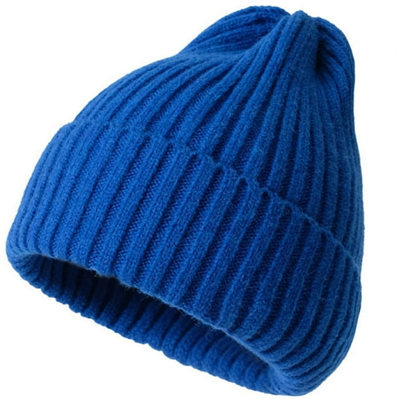 Dyfzdhu Women Men Knitted Winter Fashion Color Stripe Printing Striped Hats Hairball Raccoon Warm Ski Cap