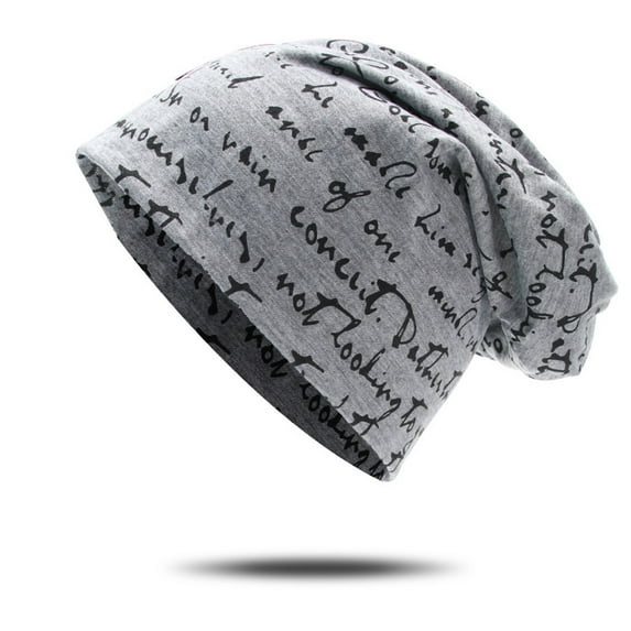 Dyfzdhu Women&Men Unisex Print Hat Ruffle Cancer Chemo Beanie Scarf Collar Turban Head Wrap Gray