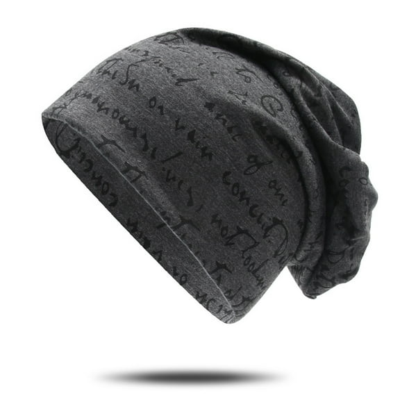 Dyfzdhu Women&Men Unisex Print Hat Ruffle Cancer Chemo Beanie Scarf Collar Turban Head Wrap Gray