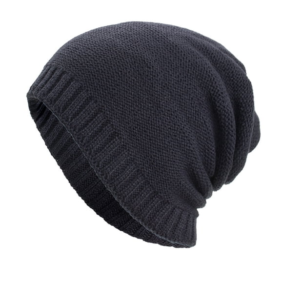 Dyfzdhu Women Men Warm Baggy Weave Crochet Winter Wool Knit Ski Beanie Skull Caps Hat Blue