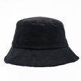 thumbnail image 1 of Dyfzdhu Women Men Winter Fashion Sport Color Bucket Hats Hairball Raccoon Warm Ski Cap Trim Hat Black, 1 of 3