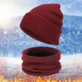 thumbnail image 1 of Dyfzdhu Women&Men Winter Warm Cute Wool Hat Scarf Slouchy TwoPieces Winter Snow Knit Cap Screen Mittens Scarves Sets Watermelon Red, 1 of 4