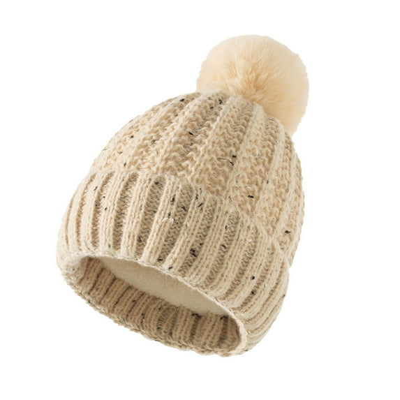 Dyfzdhu Women Mens Winter Knitted Beanie Hat With Faux Pom Warm Knit Cap Hats For Khaki