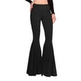 thumbnail image 1 of Dyfzdhu Women Solid Color High Waisted Slim Fit Stretch Casual Flared Pants Trousers Black, 1 of 7