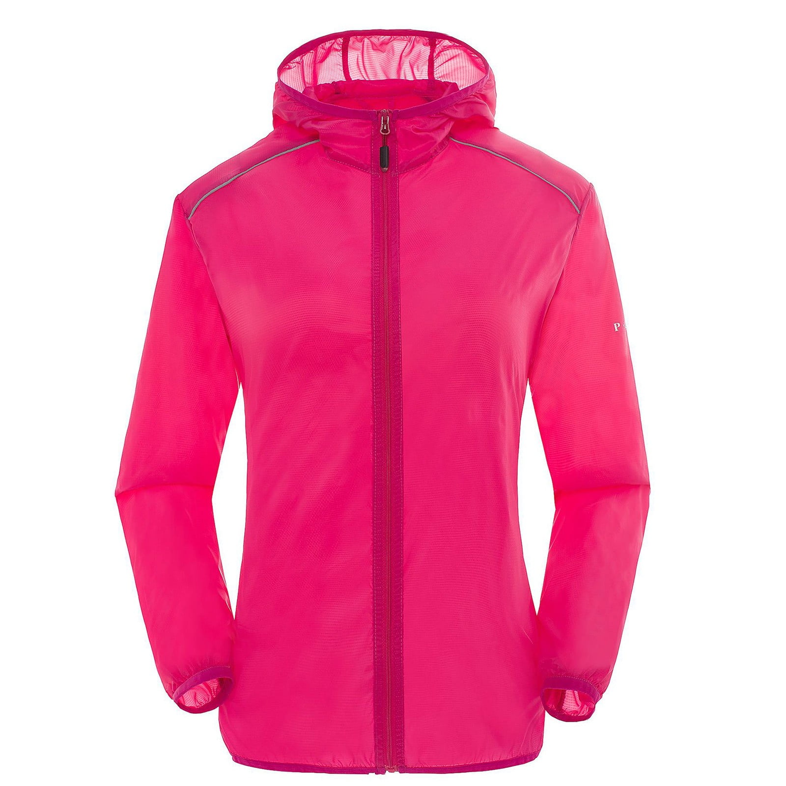 Dyfzdhu Women Solid Rain Jacket Outdoor Plus Size Hooded Waterproof ...