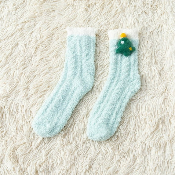 Dyfzdhu Women Thicken Warm Cute Sleeping Home Floor Plush Furry Socks