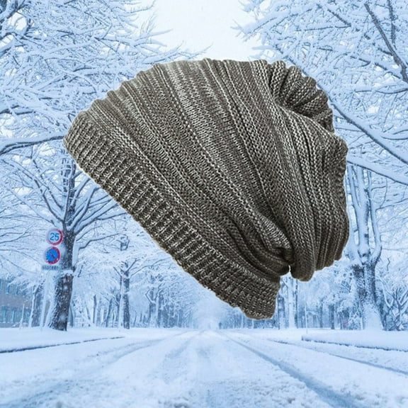 Dyfzdhu Women Warm Casual Hats Couples Knit Caps Gray