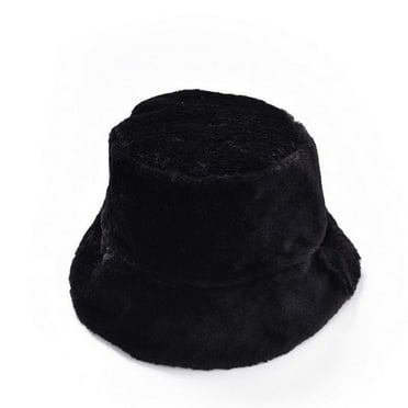 Dyfzdhu Women Winter Bucket Hat Cute Warm Caps Hunting Fishing Hat Black