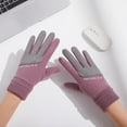 thumbnail image 1 of Dyfzdhu Women Winter Fleece Thickening Elastic Edge Cold Proof Outdoor Driving Riding Sports Non Slip Touched Screen Gloves Unisex Purple, 1 of 4