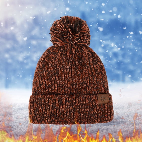 Dyfzdhu Women Winter Hat Warmer Casual Plush Crochet Multicolor Hats Knit Ball Baseball Caps