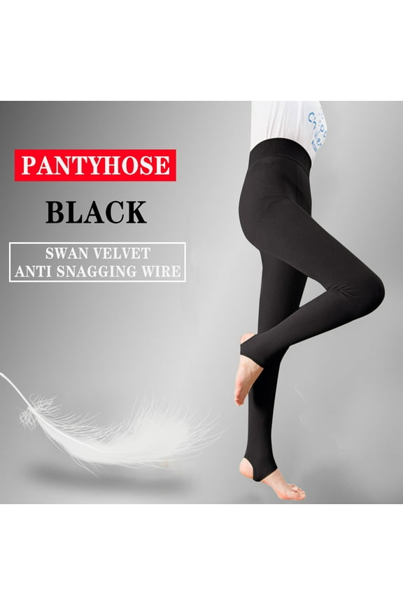 Women Winter Leggings Solid Color Thick Lined Thermal Pantyhose High Waist Tights Stirrup Leggings