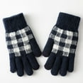 thumbnail image 1 of Dyfzdhu Women Winter Screen Gloves Warm Knit Gloves Elastic Cuff Winter Men Texting Gloves Navy, 1 of 8