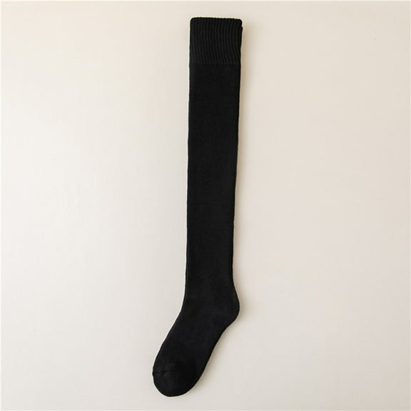 Dyfzdhu Women Winter Thickening Thermal Medium Length Over Knee Fuzzy Socks