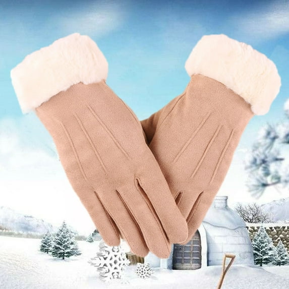 Dyfzdhu Women Winter Touchscreen Gloves For Cold Weather, Chenille Warm Cable Knit Elastic Cuff Texting Thermal Gloves For Driving Khaki