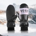 thumbnail image 1 of Dyfzdhu Women Winter Warm Cold Proof Ski Bag Fingertips Plush Waterproof Outdoor Cycling Mittens In Winter Black, 1 of 6