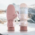 thumbnail image 1 of Dyfzdhu Women Winter Warm Cold Proof Ski Bag Fingertips Plush Waterproof Outdoor Cycling Mittens In Winter Pink, 1 of 7