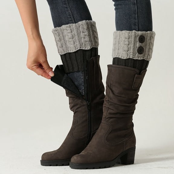 Dyfzdhu Women Winter Warm Knit Leg Warmers Crochet Leggings Slouch Boot Socks