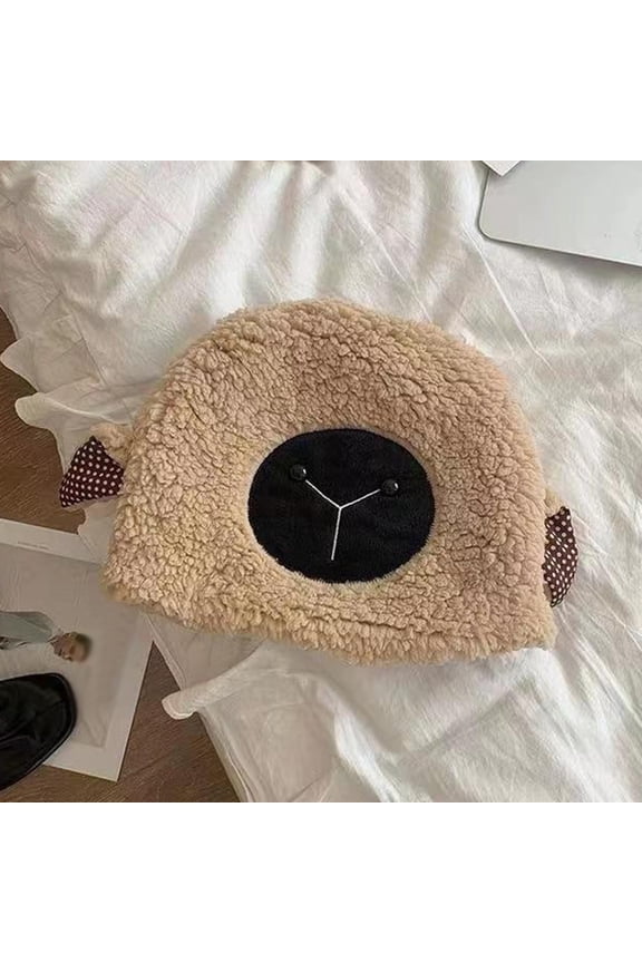Women Winter Warm Windproof Hat Ski Riding Fleece Warmer Cute Cartoon Sheep Ear Cap for Girl