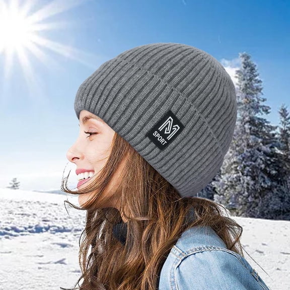 Dyfzdhu Women Winter Woolen Hat Loose Oversized Knitted Warm Suitable for Cold Weather One Size Gray