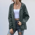 thumbnail image 1 of Dyfzdhu Women Zip up Jacket Trendy Solid Color Hooded Long Sleeve Loose Windbreaker With Pocket, 1 of 5
