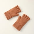 thumbnail image 1 of Dyfzdhu Womens Fingerless Gloves Fall Winter Thickened Warm Cold Knitted Exposed Finger Knitted Gloves, 1 of 3