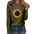 thumbnail image 1 of Dyfzdhu Womens Long Sleeve T Shirts Trendy Sunflower Graphic Tees Crew Neck Sweatshirt Tunic Tops Green, 1 of 3