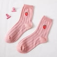 thumbnail image 1 of Dyfzdhu Womens To Keep Warm Sock Strawberry Printing Lightweight Cotton Socks, 1 of 5