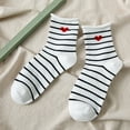 thumbnail image 1 of Dyfzdhu Womens To Keep Warm Sock Stripe Lightweight Cotton Socks, 1 of 6