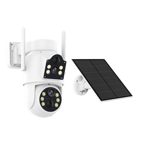 Dygoophy 5W Solar Powered Low Power WiFi Security Camera 4MP HD Wireless Outdoor IP66 with Night Vision 2-Way Audio PIR Motion 2.4GHz WiFi