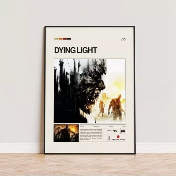 Dying Light Poster Video Game Poster Minimalist Game Print Gaming Room Poster Home Decor Vintage Art Print Haging Poster Cute Birthday Gift Wall Art