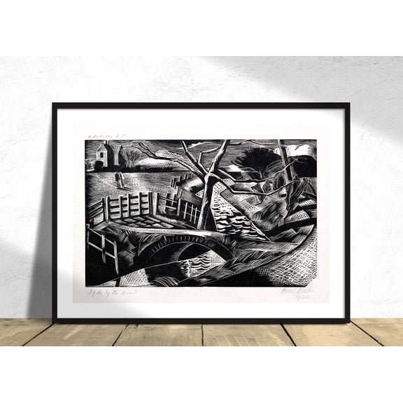 Dyke By The Road Paul Nash British Art Modernism Reproduction Old Illustration Landscape Unframed Paper Print