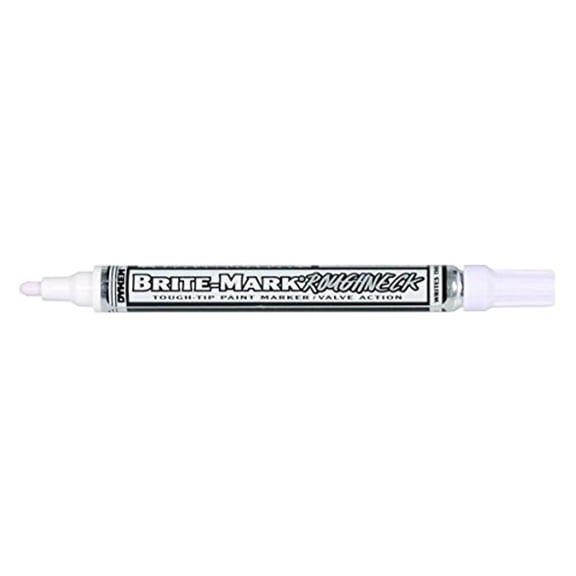 Dykem Paint Marker, Medium Tip, White Color Family, Paint 84203