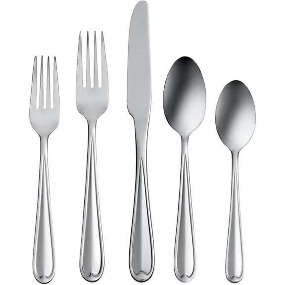 Dylan 42 Piece Everyday Flatware, Service for 8, 18/0 Stainless Steel, Silverware Set