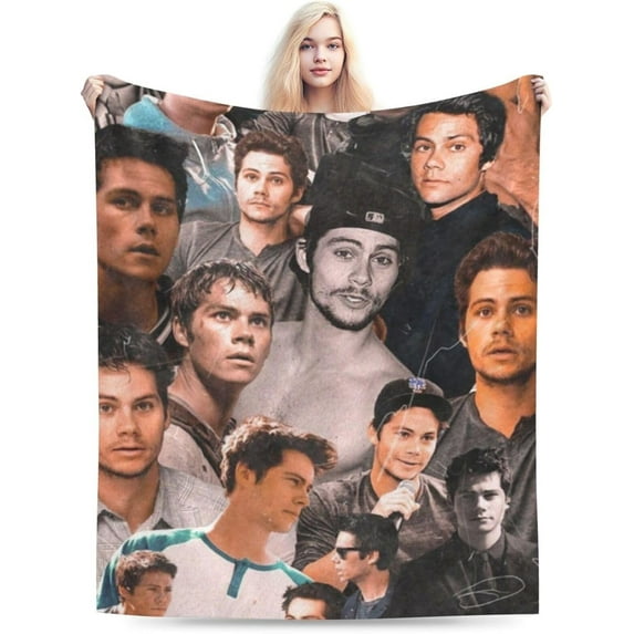 Dylan Actor O''Brien Throw Blanket Flannel Blanket Warm Soft Microfiber Blanket for Living Room Couch Sofa Bedroom Decor Gifts 60"x50"