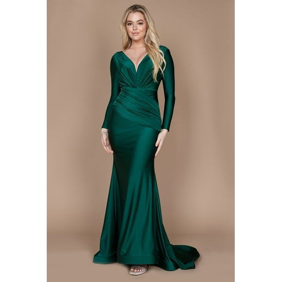 Dylan & Davids Long Sleeve Formal Fitted Evening Dress