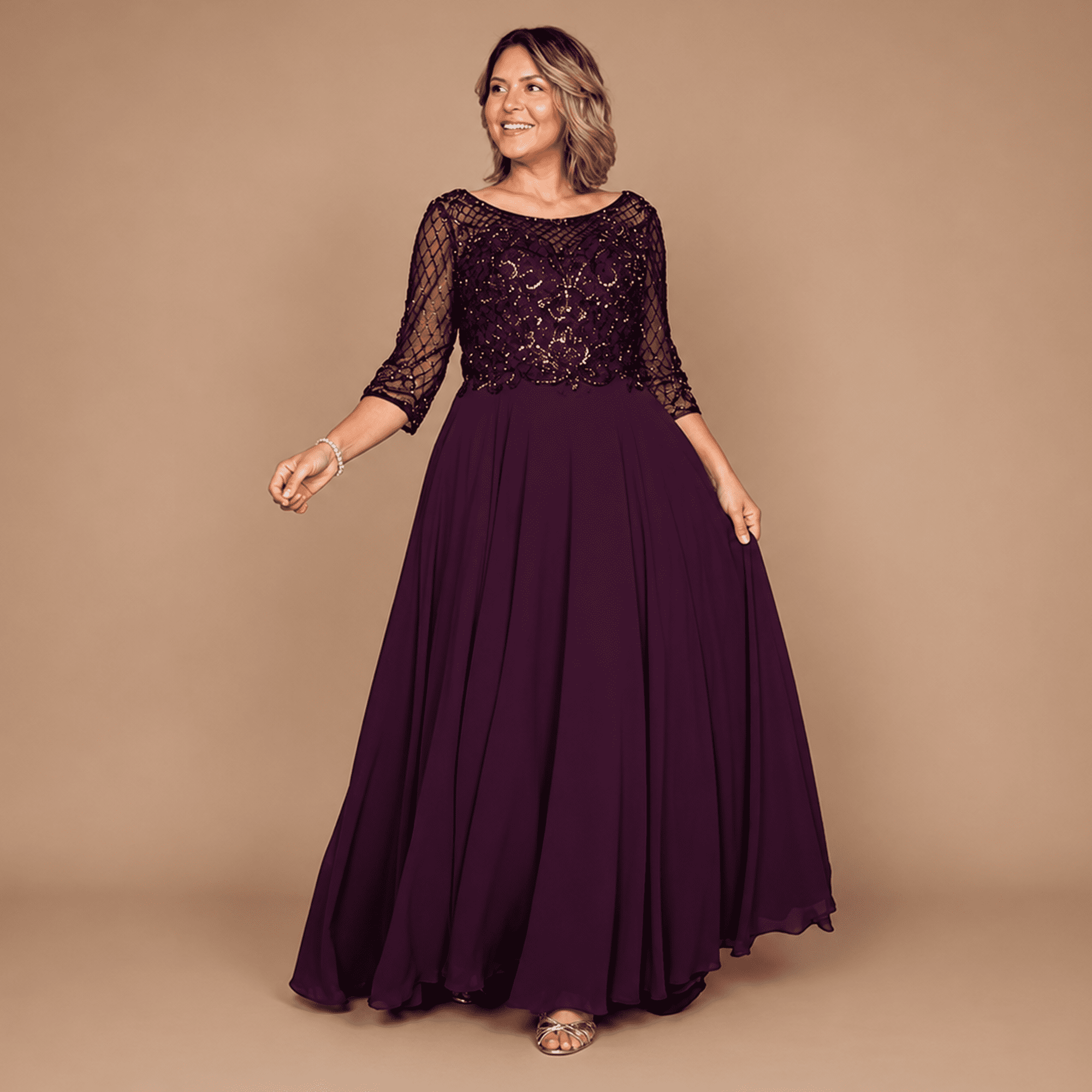 dylan & davids long sleeve for dress Long Formal Lace Evening Dress  The Dress Outlet