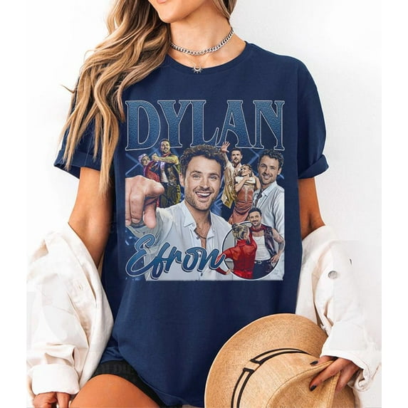 Dylan Efron Dwts Bootleg Vintage T-Shirt, Dancing With The Stars Fan Gift, 90s Style Efron Merch Shirt, Dylan Efron Fan Shirt,Navy Color,Size 3XL