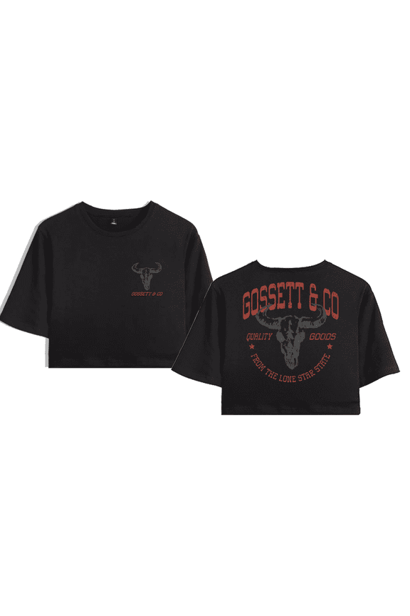 Dylan Gossett Merch Quality Goods Skull Crop Top Fashion Graphic T-shirt Women Girl Short Sleeve