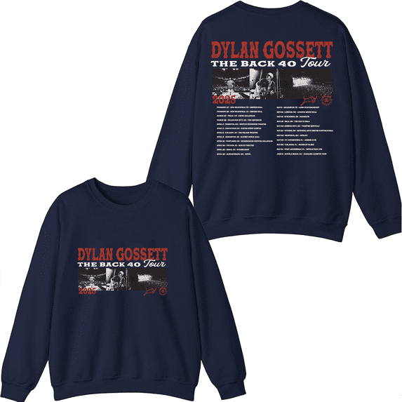 Dylan Gossett Merch The Back 40 Tour Crewneck Sweatshirt Men Women Long Sleeve Graphic Top