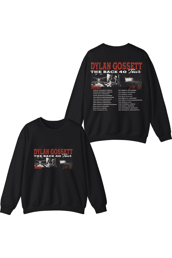 Dylan Gossett Merch The Back 40 Tour Crewneck Sweatshirt Men Women Long Sleeve Graphic Top