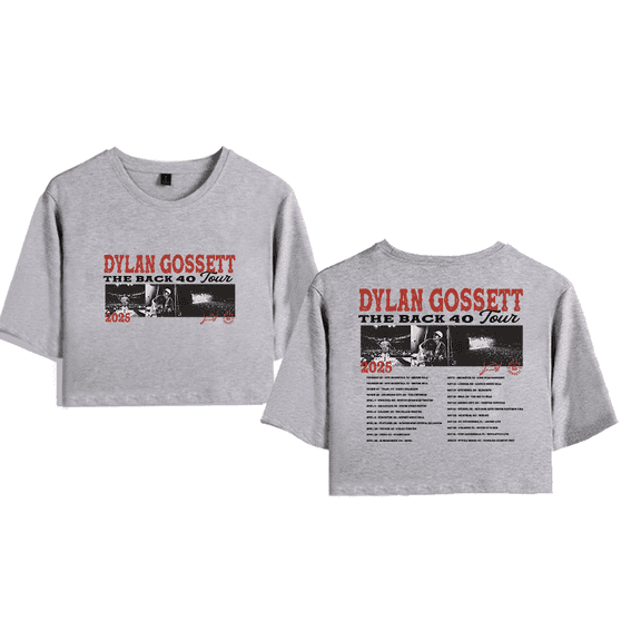 Dylan Gossett Merch The Back 40 Tour Crop Top Fashion Graphic T-shirt Women Girl Short Sleeve