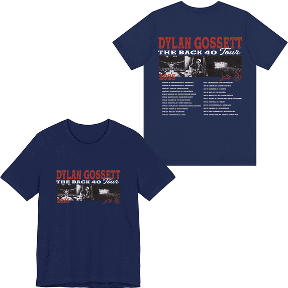 Dylan Gossett Merch The Back 40 Tour T-shirt Fashion Unisex Shirt Short Sleeve Casual Graphic Tee