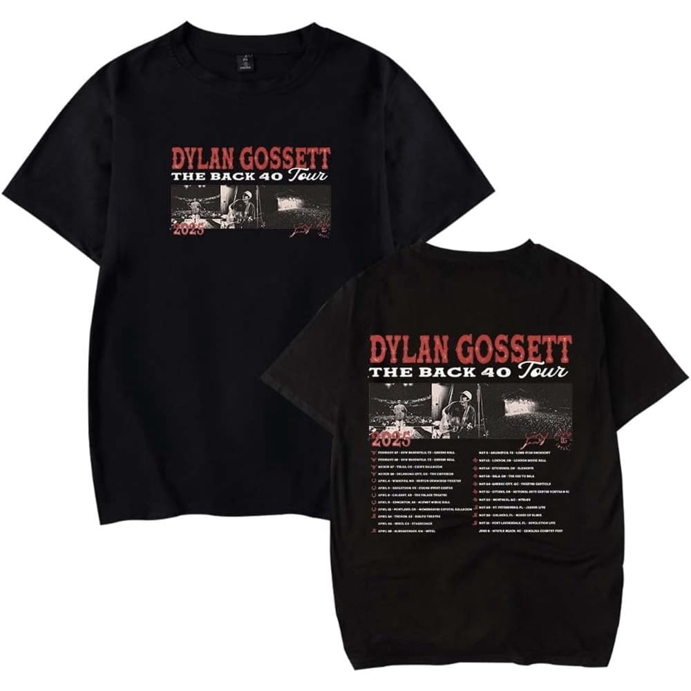 Dylan Gossett The Back 40 Tour 2025 Merch Cotton short sleeved T-shirt ...