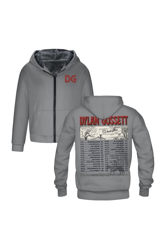 Dylan Gossett The Westward Tour Zipper Hoodie Long Sleeve Streetwear Women Men Jacket Parkas Winter Coat