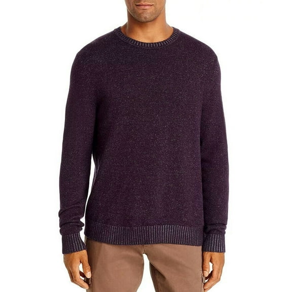 Dylan Gray Men Sweater Plaited Crewneck Waffle-Tight Knit Purple Size S $198