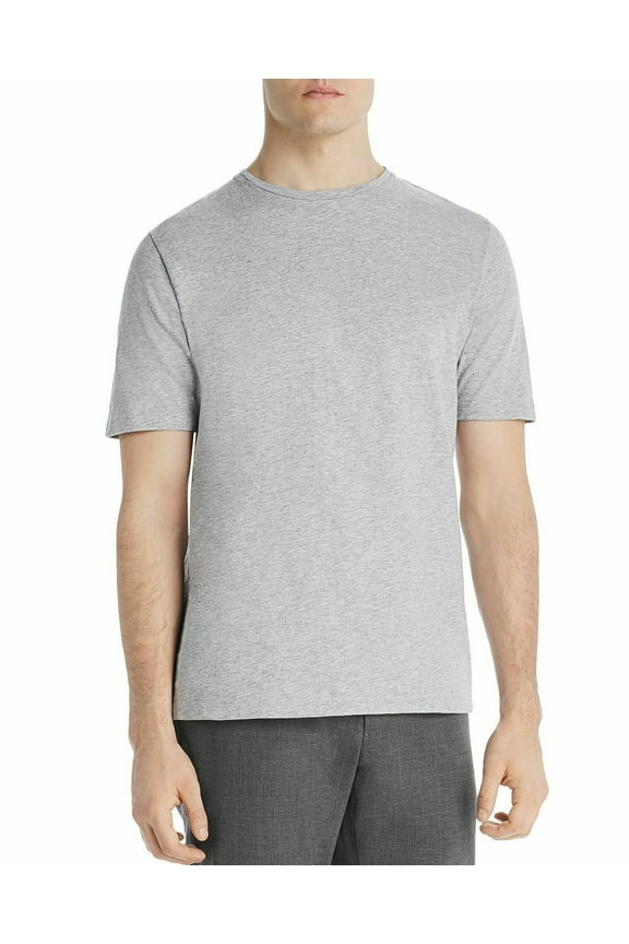 Mens Cotton Slub Crew Neck T-Shirt MSRP $78 B4HP (Gray,Regular,S)