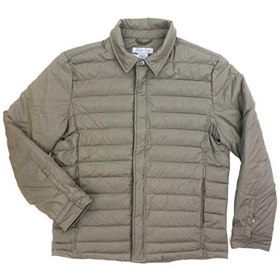 Dylan Gray New $398 Olive Green Nylon Quilted Down Puffer Shift Jacket Size L