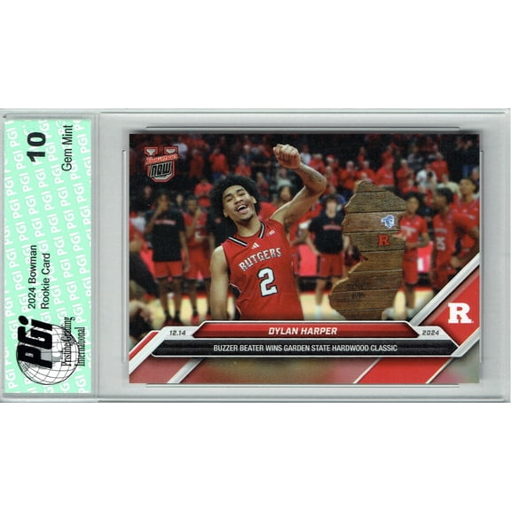 Dylan Harper 2024 Bowman University Now #30 Buzzer Beater Rookie Card PGI 10