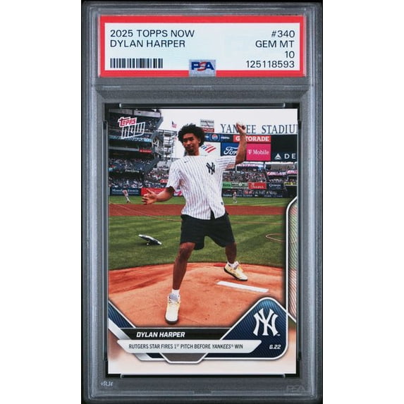 Dylan Harper 2025 Topps Now 1st Pitch Yankee Stadium #340 PSA 10 Gem Mint